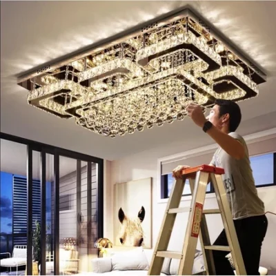 Đèn trần pha lê hiện đại sang trọng với 3 chế độ ánh sáng có điều khiển từ xa cao cấp