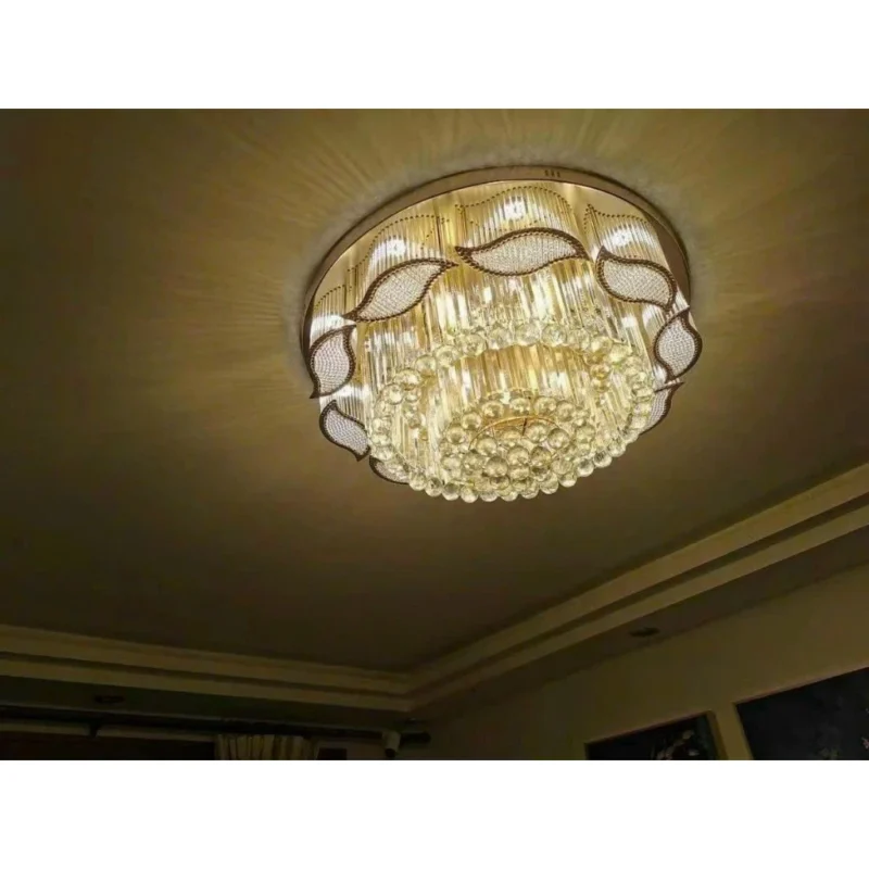Đèn mâm ốp trần pha lê Led A5 D800 cánh 3 chế độ sáng - có điều khiển từ xa tiện dụng