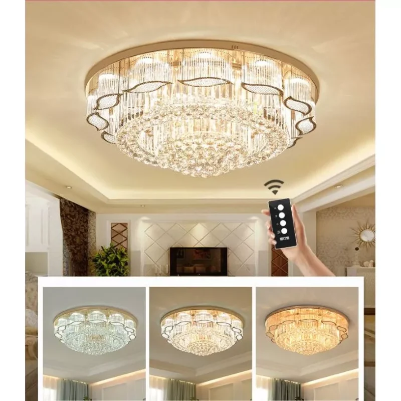 Đèn mâm ốp trần pha lê Led A5 D800 cánh 3 chế độ sáng - có điều khiển từ xa tiện dụng