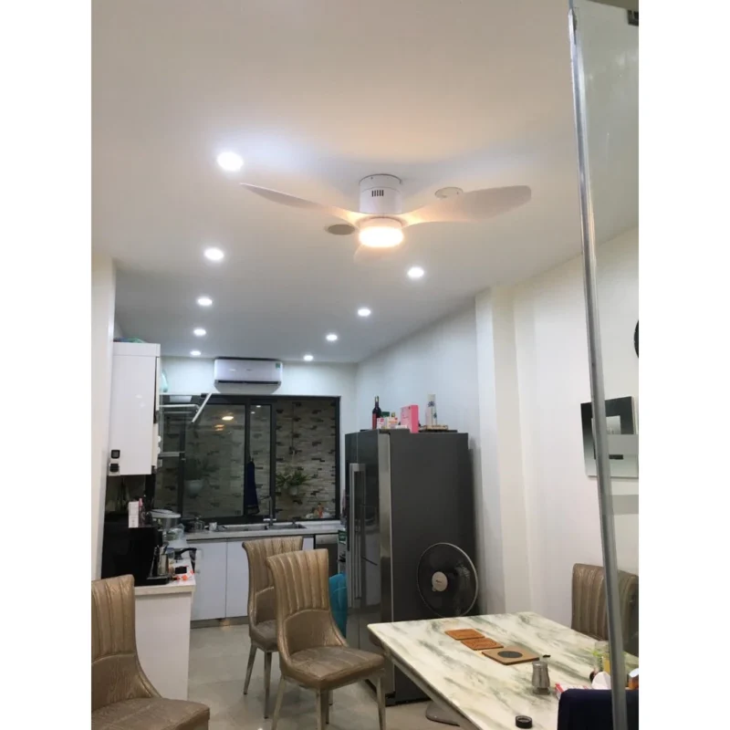 Quạt Trần 3 Cánh Cho Chung Cư Trần Thấp,Động Cơ DC 6 Tốc Độ,Thiết Kế Hiện Đại,Bảo Hành 5 Năm Mã QT-3C1