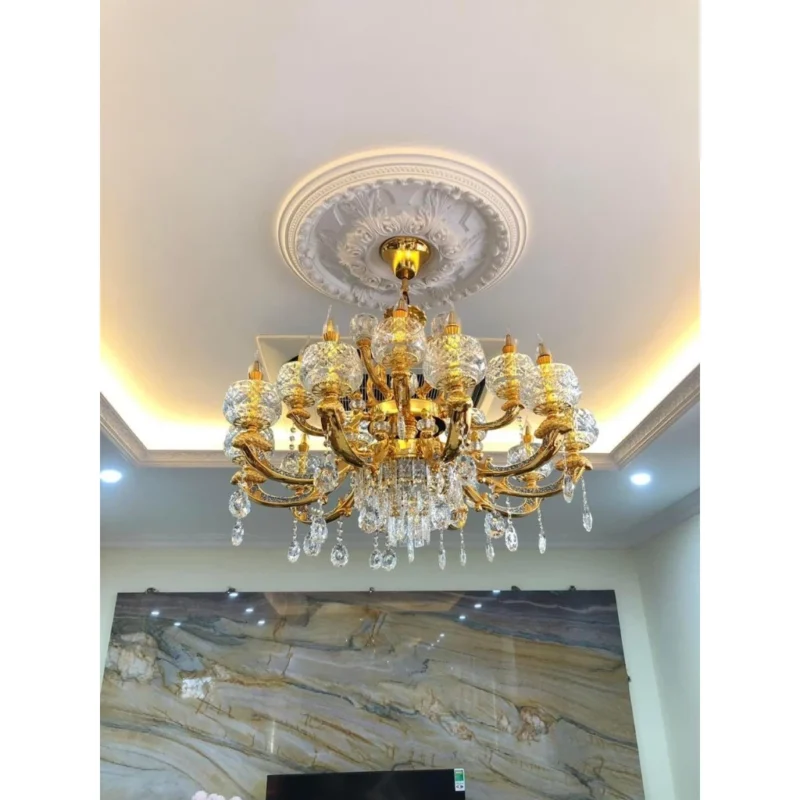 Đèn Chùm Pha lê Cao Cấp, Đèn Chùm Trang Trí Phòng Khách Hiện Đại Siêu Đẹp Tặng Kèm Bóng Led